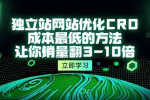 (10173期)独立站网站优化CRO,成本最低的方法,让你销量翻3-10倍(5节课)