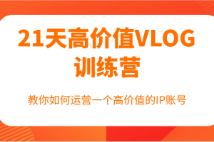 21天高价值VLOG训练营【第一期】,教你如何运营一个高价值的IP账号