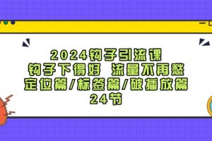 2024钩子引流课:钩子下得好流量不再愁,定位篇/标签篇/破播放篇/24节