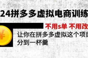 2024拼多多虚拟电商训练营 不用s单 不用改销量 在拼多多虚拟上分到一杯羹