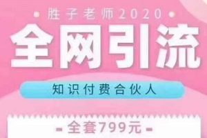 胜子老师全网引流知识付费合伙人,多种引流渠道【视频课程】