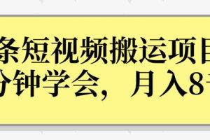 操作性非常强的头条号短视频搬运项目，3分钟学会，轻松月入8000+