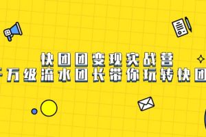 快团团变现实战营,千万级流水团长带你玩转快团团