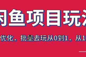 宅男：闲鱼项目玩法实战班·第8期（第3节）上架及排名优化，批量去玩从0到1，从1到N+