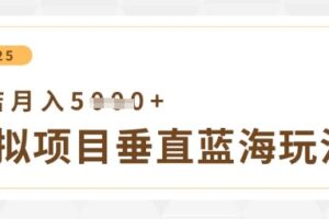 虚拟项目垂直玩法，实现单店月入5k+