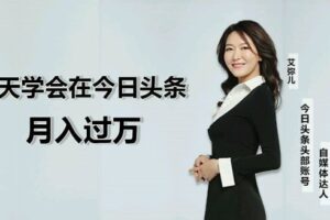 艾米尔《3天学会在今日头条月入过万》手把手教你完成第一步冷启动