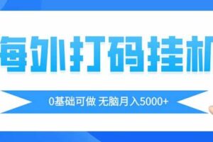 (14449期)海外打码平挂机项目,全自动撸美金,无脑月入5000+