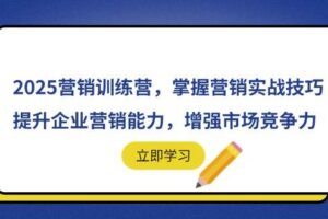 (14456期)2025营销训练营,掌握营销实战技巧,提升企业营销能力,增强市场竞争力