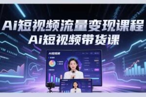 Ai短视频流量变现课程，Ai短视频带货课