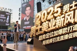 (15190期)2025男士美业新风口,趋势定位加爆款打造,短视频引流直播促销