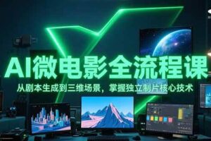 (15195期)AI微电影全流程课,从剧本生成到三维场景,掌握独立制片核心技术