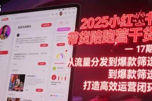 (15193期)2025小红书带货陪跑营干货-17期:从流量分发到爆款筛选 打造高效运营闭环