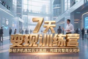 (15200期)7天咨询师变现训练营,新经济机遇加五大系统,构建完整商业闭环