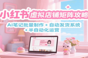 小红书虚拟店铺矩阵攻略：AI笔记批量制作 + 自动发货系统 + 半自动化运营