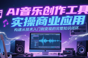 AI音乐创作工具实操商业应用，构建从技术入门到变现的完整知识闭环