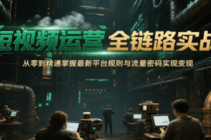 短视频运营全链路实战，从零到精通掌握最新平台规则与流量密码实现变现