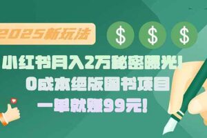 （15521期）小红书月入2万秘密曝光！绝版图书项目，一单就赚99元！