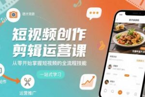 短视频创作剪辑运营课，从零开始掌握短视频的全流程技能