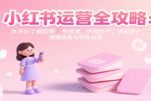 小红书运营全攻略：从平台了解到账号搭建、内容生产，做爆款库与矩阵运营