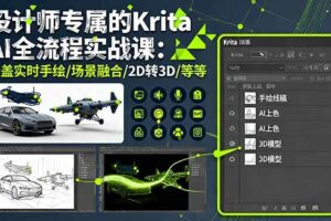 (16245期)设计师专属的Krita AI全流程实战课:涵盖实时手绘/场景融合/2D转3D/等等