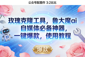 (16847期)玫瑰克隆神器,鲁大魔ai,自媒体必备,一键爆款工具,详细介绍,和使用教程