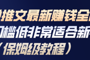 小说推文最新赚钱全流程，门槛低非常适合新手（保姆级教程）